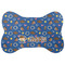 Blue Western Bone Shaped Dog Food Mat (Personalized)