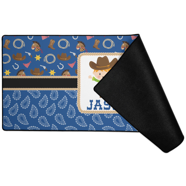 Blue Western Large Gaming Mats - FRONT W/ FOLD