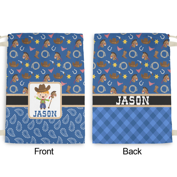 Blue Western Large Laundry Bag - Front & Back View
