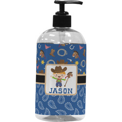 Blue Western Plastic Soap / Lotion Dispenser (Personalized)