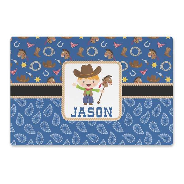 Custom Blue Western Large Rectangle Car Magnet (Personalized)