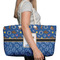 Blue Western Large Rope Tote Bag - In Context View