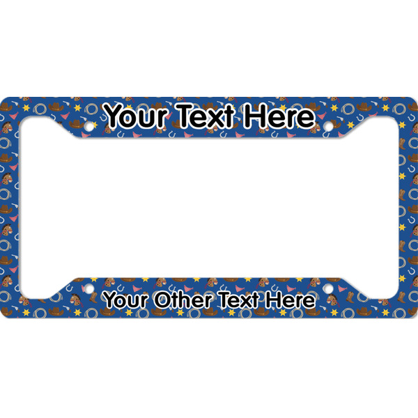 Custom Blue Western License Plate Frame (Personalized)