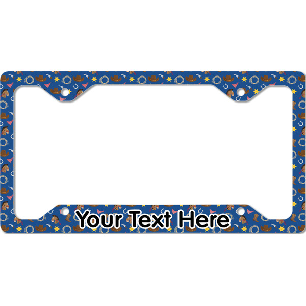 Custom Blue Western License Plate Frame - Style C (Personalized)