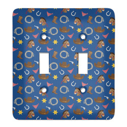 Blue Western Light Switch Cover (2 Toggle Plate)