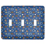Blue Western Light Switch Cover (3 Toggle Plate)