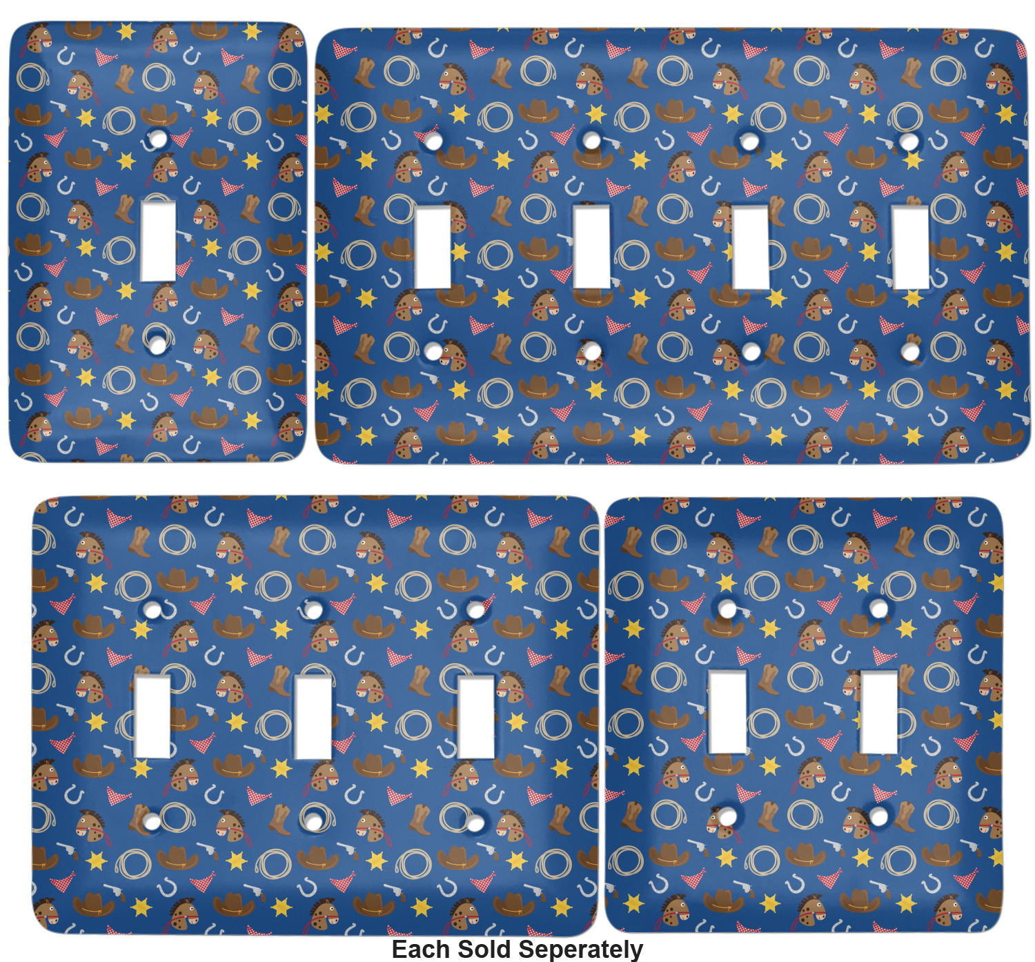 Blue Western Light Switch Cover (Personalized) YouCustomizeIt