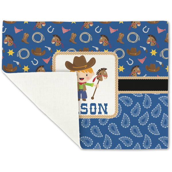 Blue Western Linen Placemat - Folded Corner (single side)