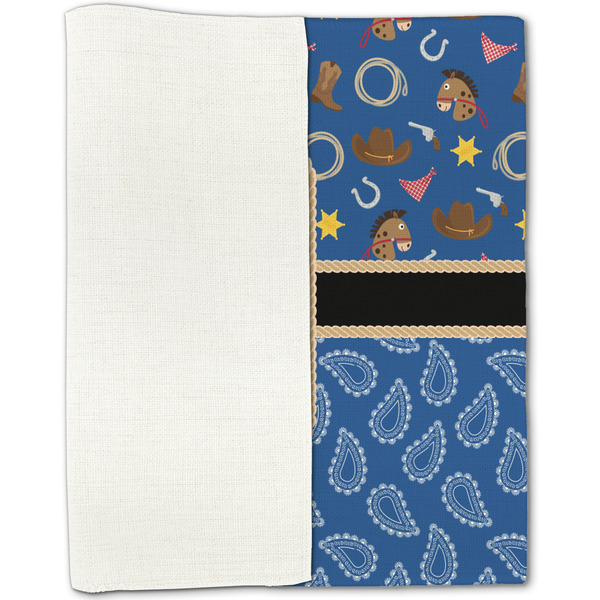 Blue Western Linen Placemat - Folded Half