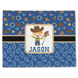 Blue Western Single-Sided Linen Placemat - Single w/ Name or Text