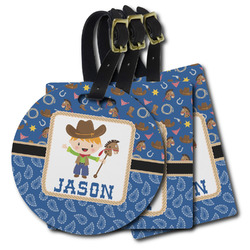 Blue Western Plastic Luggage Tag (Personalized)