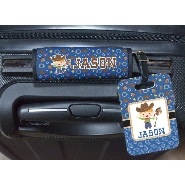 Blue Western Luggage Wrap & Tag