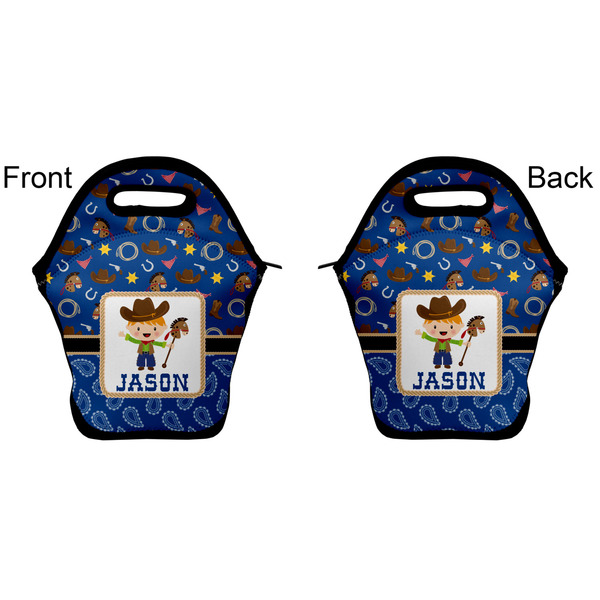 Blue Western Lunch Bag - Front and Back