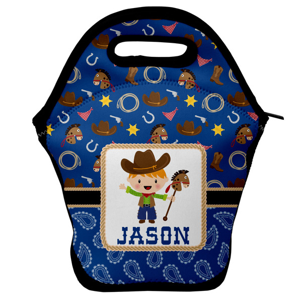 Custom Blue Western Lunch Bag w/ Name or Text
