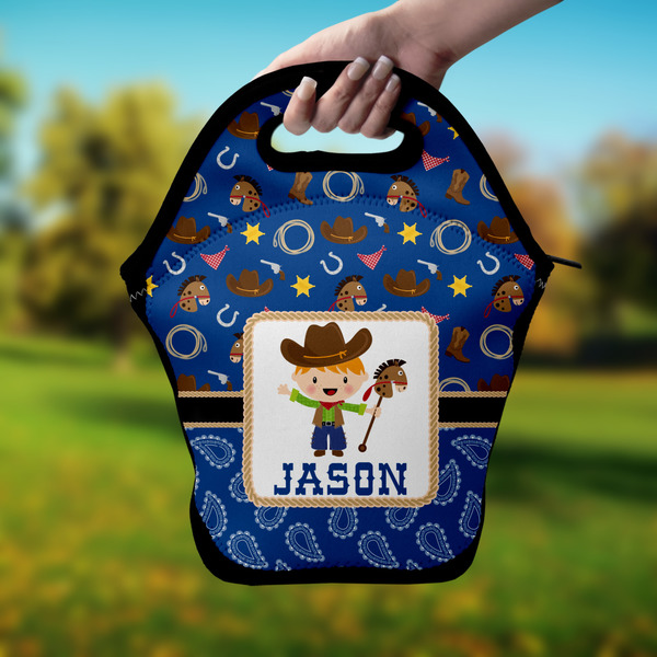 Blue Western Lunch Bag - Hand