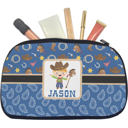 Blue Western Makeup / Cosmetic Bag - Medium (Personalized)