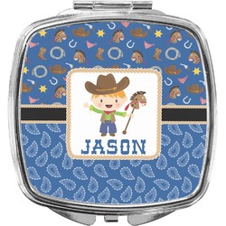 Blue Western Compact Makeup Mirror (Personalized)
