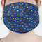 Blue Western Mask - Pleated (new) Front View on Girl