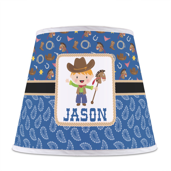 Blue Western Poly Film Empire Lampshade - Front View