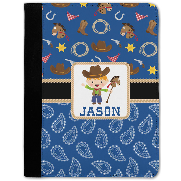 Custom Blue Western Notebook Padfolio w/ Name or Text