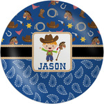 Blue Western Melamine Salad Plate - 8" (Personalized)