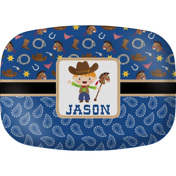 Custom Blue Western Melamine Platter (Personalized)