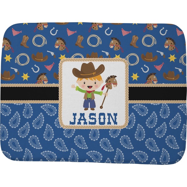 Custom Blue Western Memory Foam Bath Mat - 48"x36" (Personalized)
