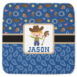 Blue Western Memory Foam Bath Mat - 48"x48" (Personalized)