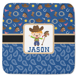 Blue Western Memory Foam Bath Mat - 48"x48" (Personalized)