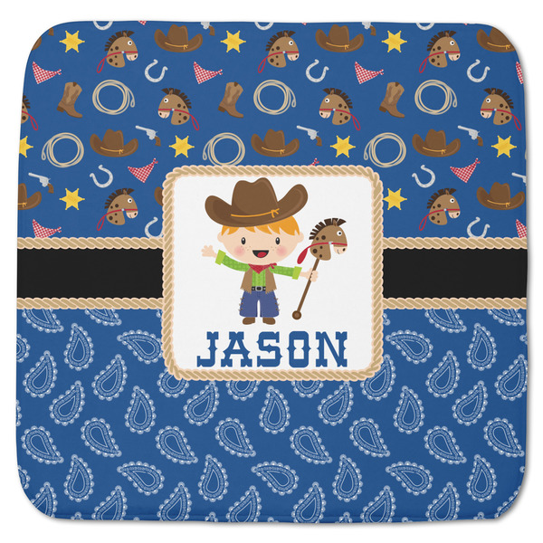 Custom Blue Western Memory Foam Bath Mat - 48"x48" (Personalized)