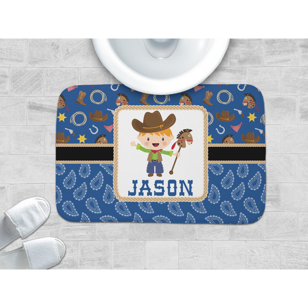 Blue Western Memory Foam Bath Mat - LIFESTYLE 34x21