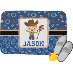 Blue Western Memory Foam Bath Mat - 24"x17" (Personalized)