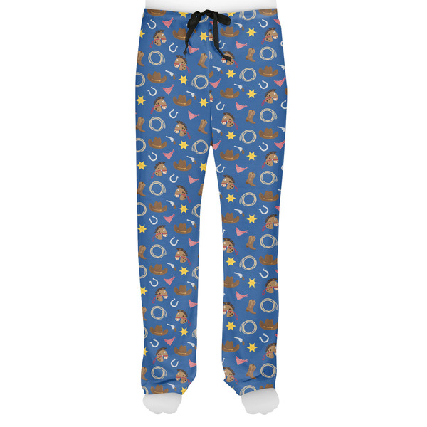Blue Western Men's Pjs Front - on model