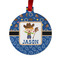 Blue Western Metal Ball Ornament - Front