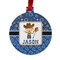 Blue Western Metal Ball Ornament - Double Sided w/ Name or Text