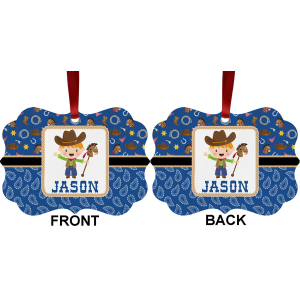 Blue Western Metal Benilux Ornament - Front and Back (APPROVAL)