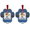 Blue Western Metal Paw Ornament - Front and Back