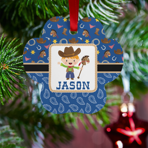 Blue Western Metal Paw Ornament - Lifestyle