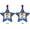 Blue Western Metal Star Ornament - Front and Back