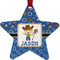 Blue Western Metal Star Ornament - Front