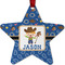 Blue Western Metal Star Ornament - Double Sided w/ Name or Text