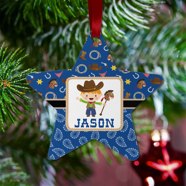 Blue Western Metal Star Ornament - Lifestyle