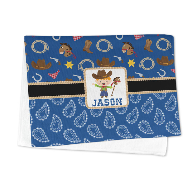 Blue Western Microfiber Dish Towel - FOLDED HALF