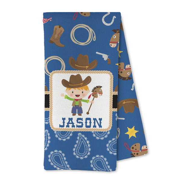 Custom Blue Western Kitchen Towel - Microfiber (Personalized)