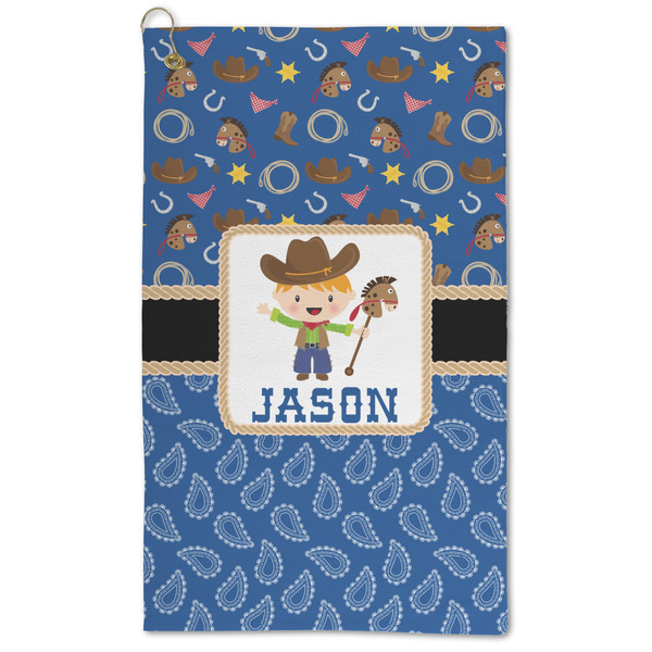 Custom Blue Western Microfiber Golf Towel - Large (Personalized)