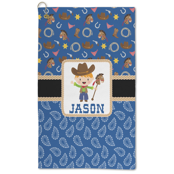 Custom Blue Western Microfiber Golf Towel (Personalized)