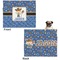 Blue Western Microfleece Dog Blanket - Large- Front & Back