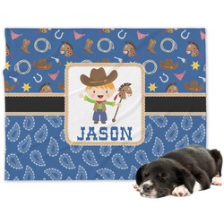 Blue Western Dog Blanket (Personalized)