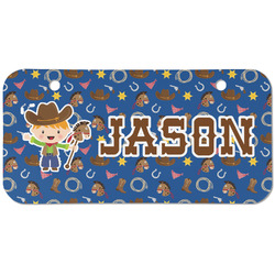 Blue Western Mini/Bicycle License Plate (2 Holes) (Personalized)
