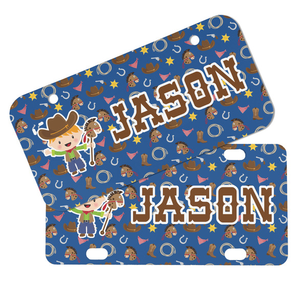 Blue Western Mini License Plates - MAIN (4 and 2 Holes)